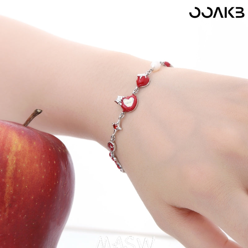 Customized Apple & Star 4th Fruit & Flower Wedding Bracelet - Copper Alloy Adjustable