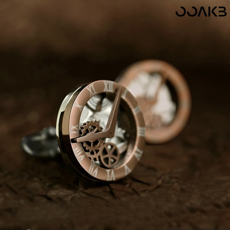 Customized Paper Wedding Clock Gear Cufflinks - Titanium Engraved