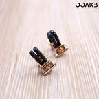 Customized 3rd Leather Wedding Cufflinks - Leather & Metal Engraved
