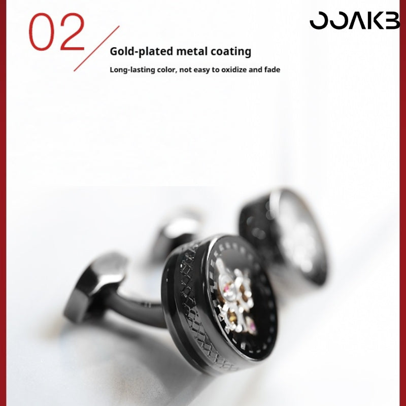 Customized Paper Wedding Tourbillon Gear Cufflinks - Engravable