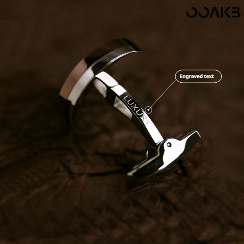 Customized Paper Wedding Clock Gear Cufflinks - Titanium Engraved