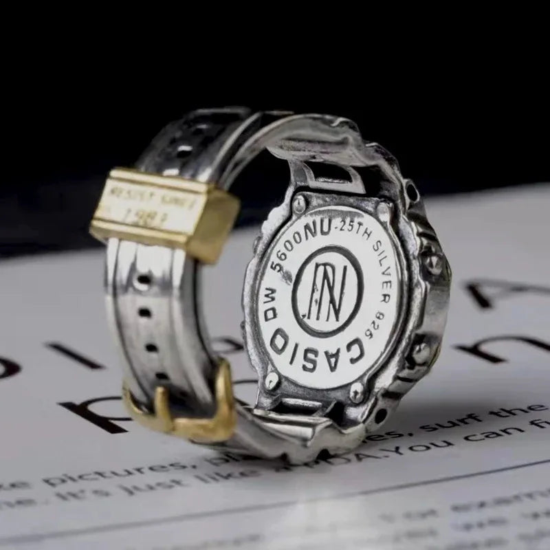 Clock Ring - 925 Silver Vintage Design - OOAKB