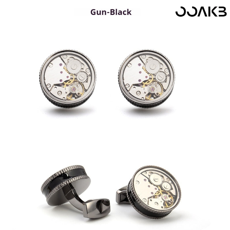 Customized Paper Wedding Clock Gear Cufflinks - Titanium Engraved