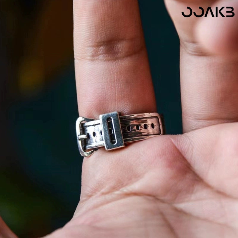 Customized Paper Wedding Clock Ring - 925 Silver Vintage Design