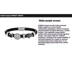 Customized Vintage Leather Bracelet - 3rd Wedding Anniversary Black Agate 925 Silver