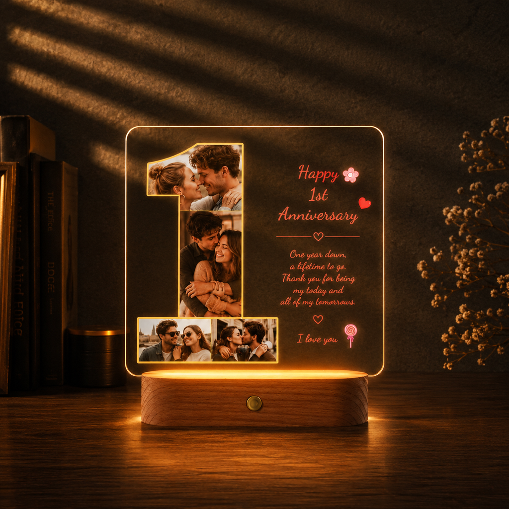 Custom LED Anniversary Photo Frame · Personalized Night Light Gift