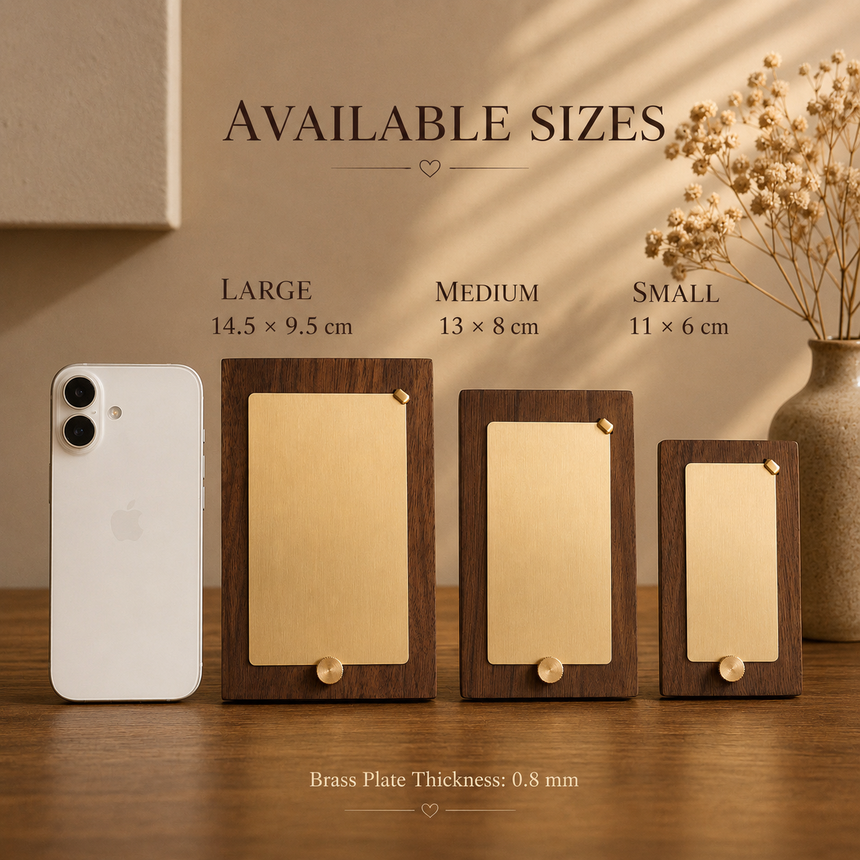 Custom Hand-Stamped Brass Plaque · Personalized Engraved Gift on Walnut Stand