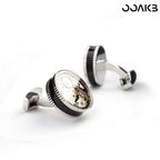 Customized Paper Wedding Clock Gear Cufflinks - Titanium Engraved
