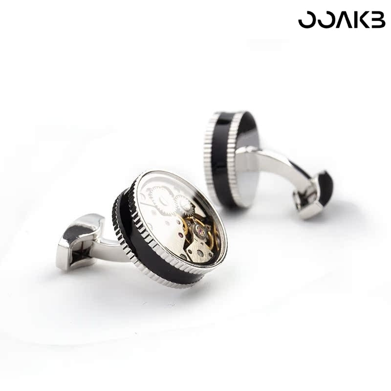 Customized Paper Wedding Clock Gear Cufflinks - Titanium Engraved