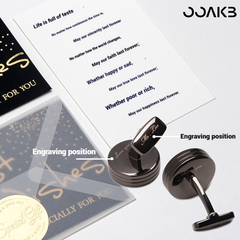 Crystal Accent Silver Cufflinks – 3rd Anniversary Gift for Him