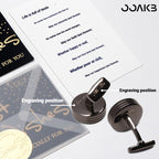 Customized 3rd Leather Wedding Cufflinks - Crystal Accent Engraved