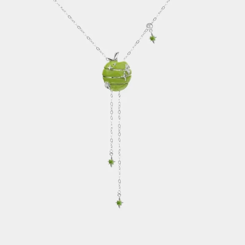 Apple Slice Necklace - Adjustable Engraved - OOAKB