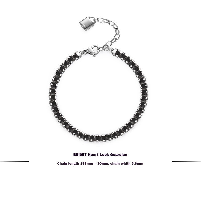 Customized Titanium Steel Women's Bracelet - 6th Iron Anniversary Cubic Zirconia