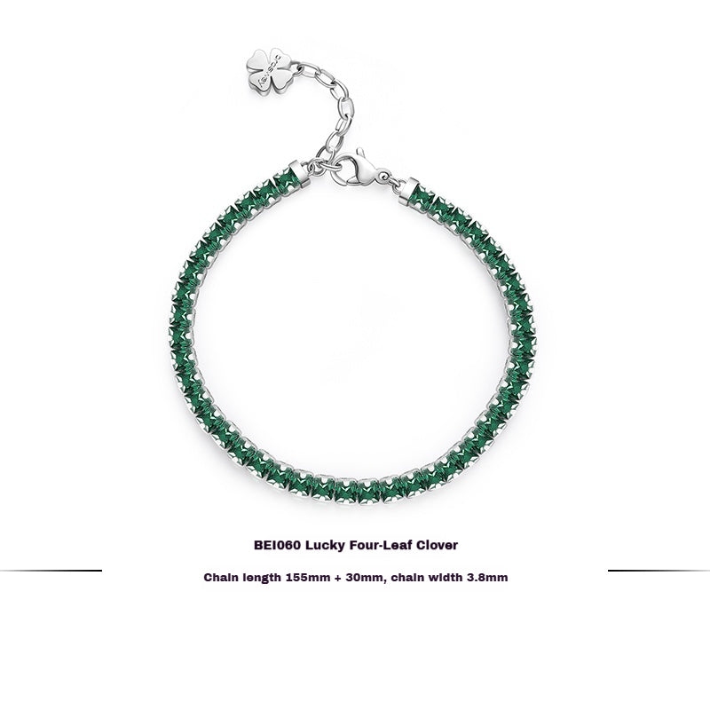 Customized Titanium Steel Women's Bracelet - 6th Iron Anniversary Cubic Zirconia