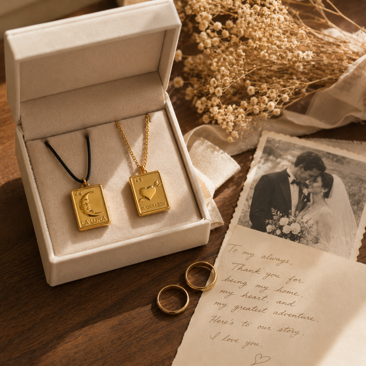 Personalized Hidden Photo Locket Necklace Pair – Anniversary Gift