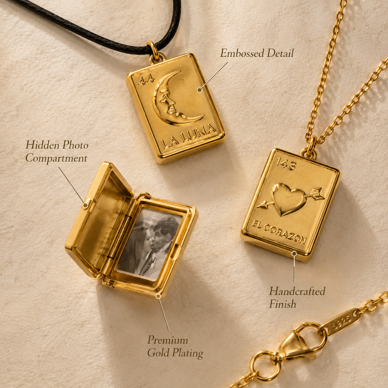Personalized Hidden Photo Locket Necklace Pair – Anniversary Gift
