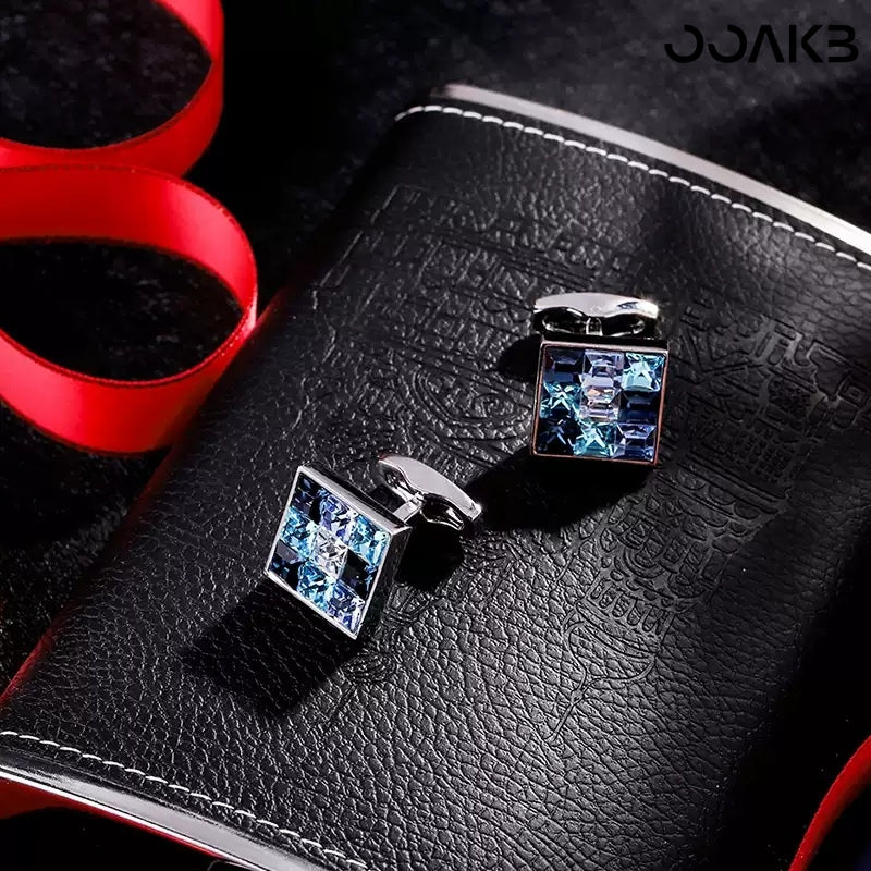 Detail of copper electroplated silver surface on the cufflinks.