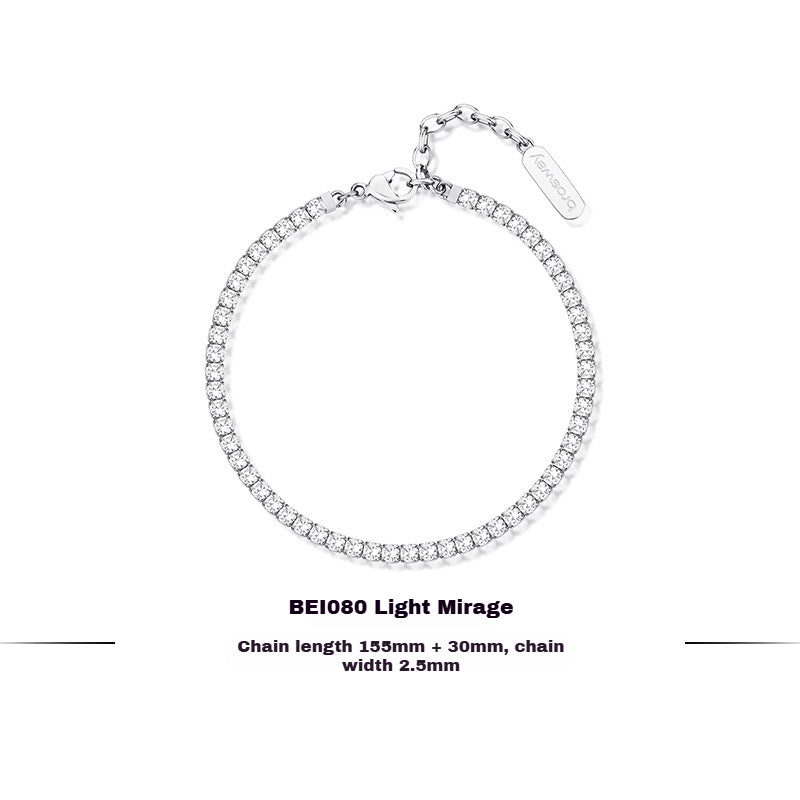 Customized Titanium Steel Women's Bracelet - 6th Iron Anniversary Cubic Zirconia