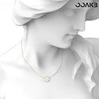 Angled view of the zirconia-encrusted clock necklace, capturing its sparkle as a paper anniversary keepsake.