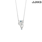 Silver Dali-inspired clock necklace, ideal customized gift for 1st wedding anniversary.