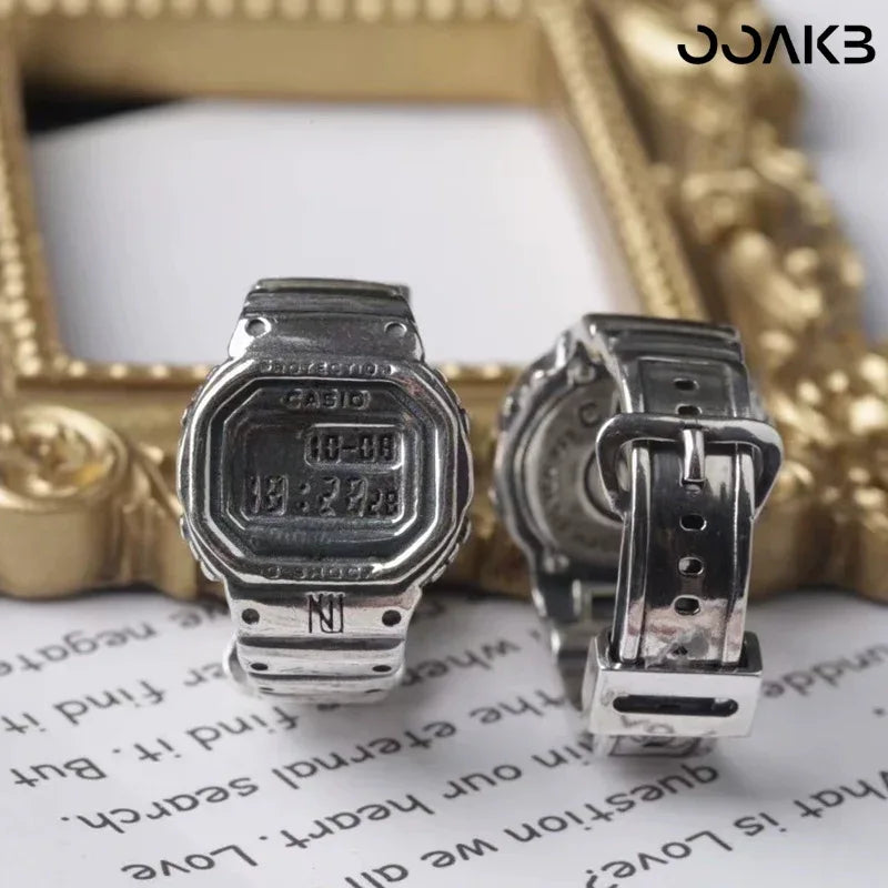 Clock Ring - 925 Silver Vintage Design - OOAKB