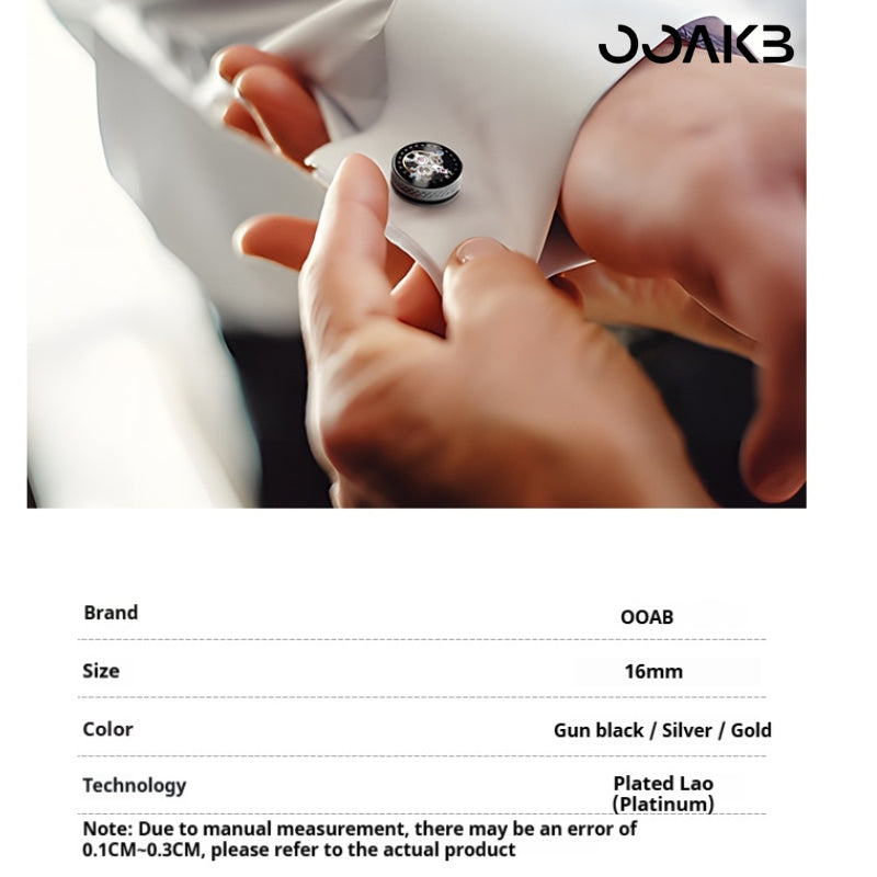 Tourbillon gear cufflinks in gold, silver, gun-black—customizable for paper wedding.