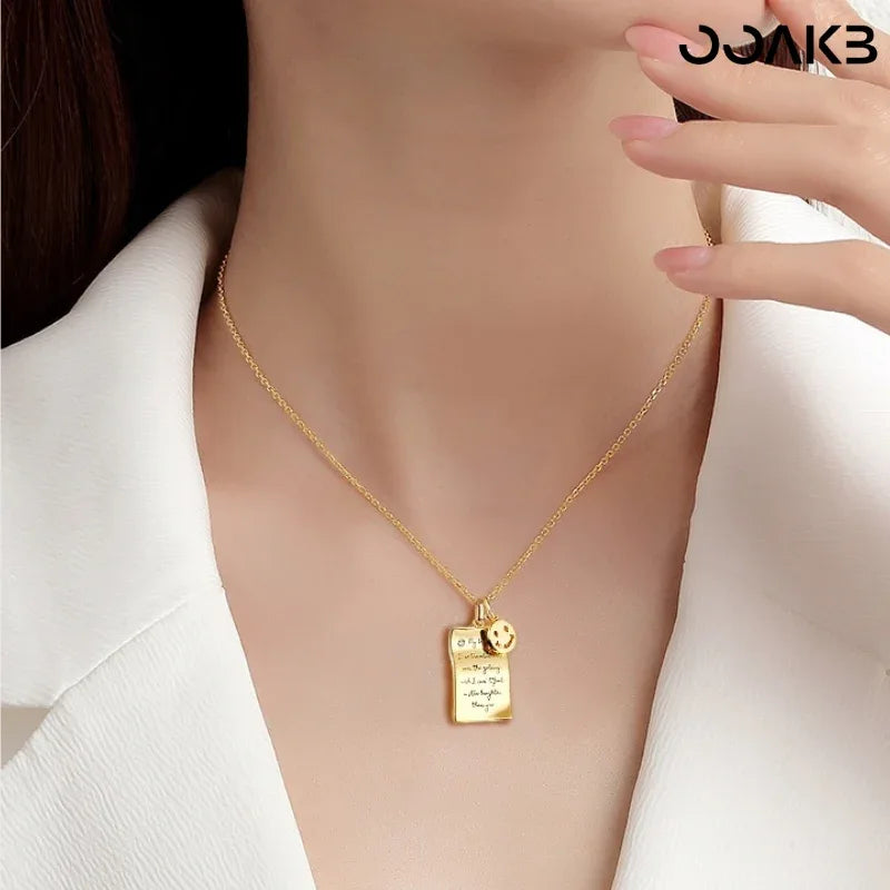 Love Note Necklace - Engraved Charm - OOAKB