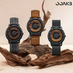 Pointer-free clock watch with interchangeable straps, customizable for 1st anniversary.