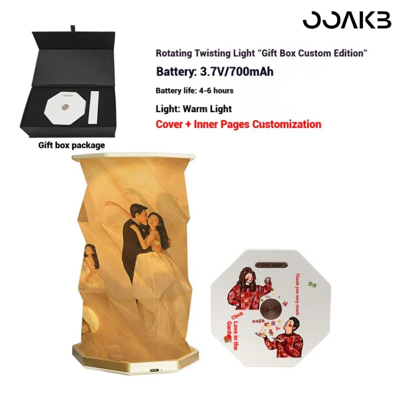 Twist Light - Photo-Engraved Warm Lamp - OOAKB