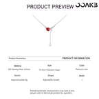 Product specs of red apple necklace: 925 sterling silver + resin, 41+5cm chain, ≈6g.