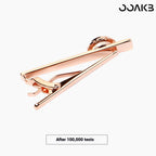 Text indicating the tie clip passed 100,000 durability tests.