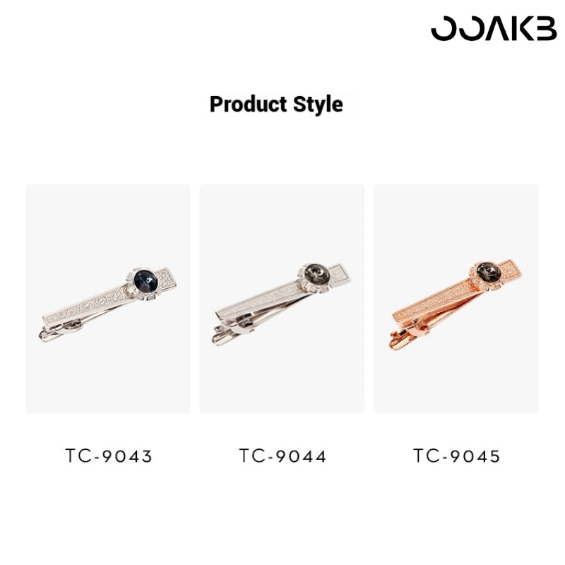 Multiple design options (TC-9043/TC-9044/TC-9045) of the crystal tie clip.