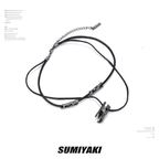 Customized Tin Foil Alloy Double-Layer Knot Necklace - 10th Anniversary Black Gold Neutral
