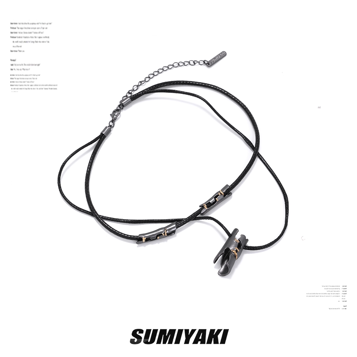 Customized Tin Foil Alloy Double-Layer Knot Necklace - 10th Anniversary Black Gold Neutral