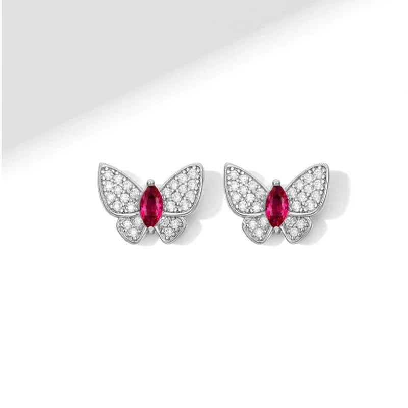 Butterfly Dream Series Ruby Flexible Butterfly Earrings — main earrings product view