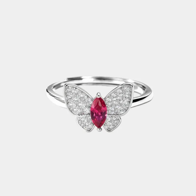 Butterfly Ruby Ring S925 Silver — main ring product view