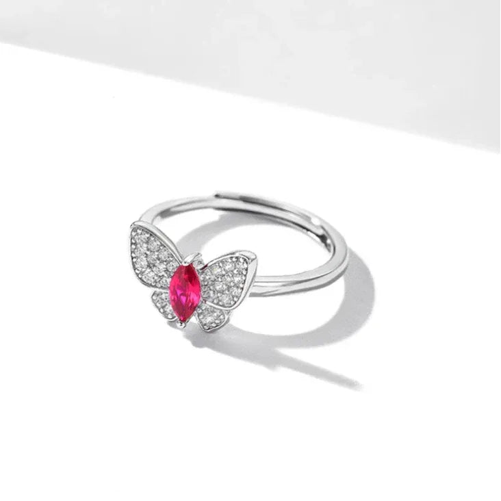 Butterfly Ruby Ring S925 Silver — main ring product view 6