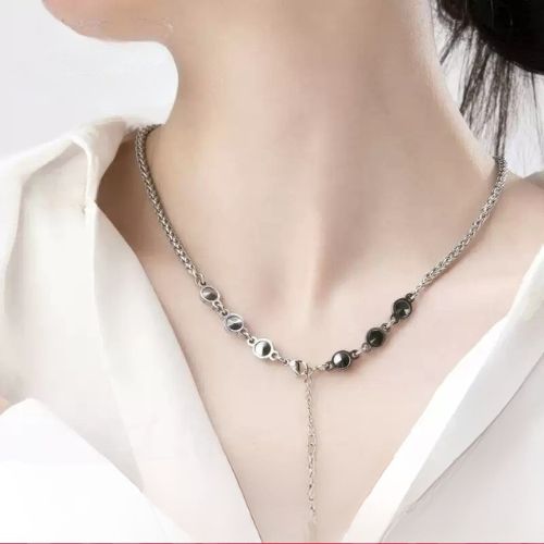 Customized 316 Steel Germanium Necklace - 6th Iron Anniversary Engraved
