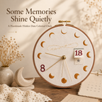Celestial Hidden Date Embroidery Clock, product overview