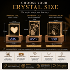 Custom Crystal Clock Night Light – Personalized Photo & Text Wood Anniversary Gift, size or variant comparison infographic