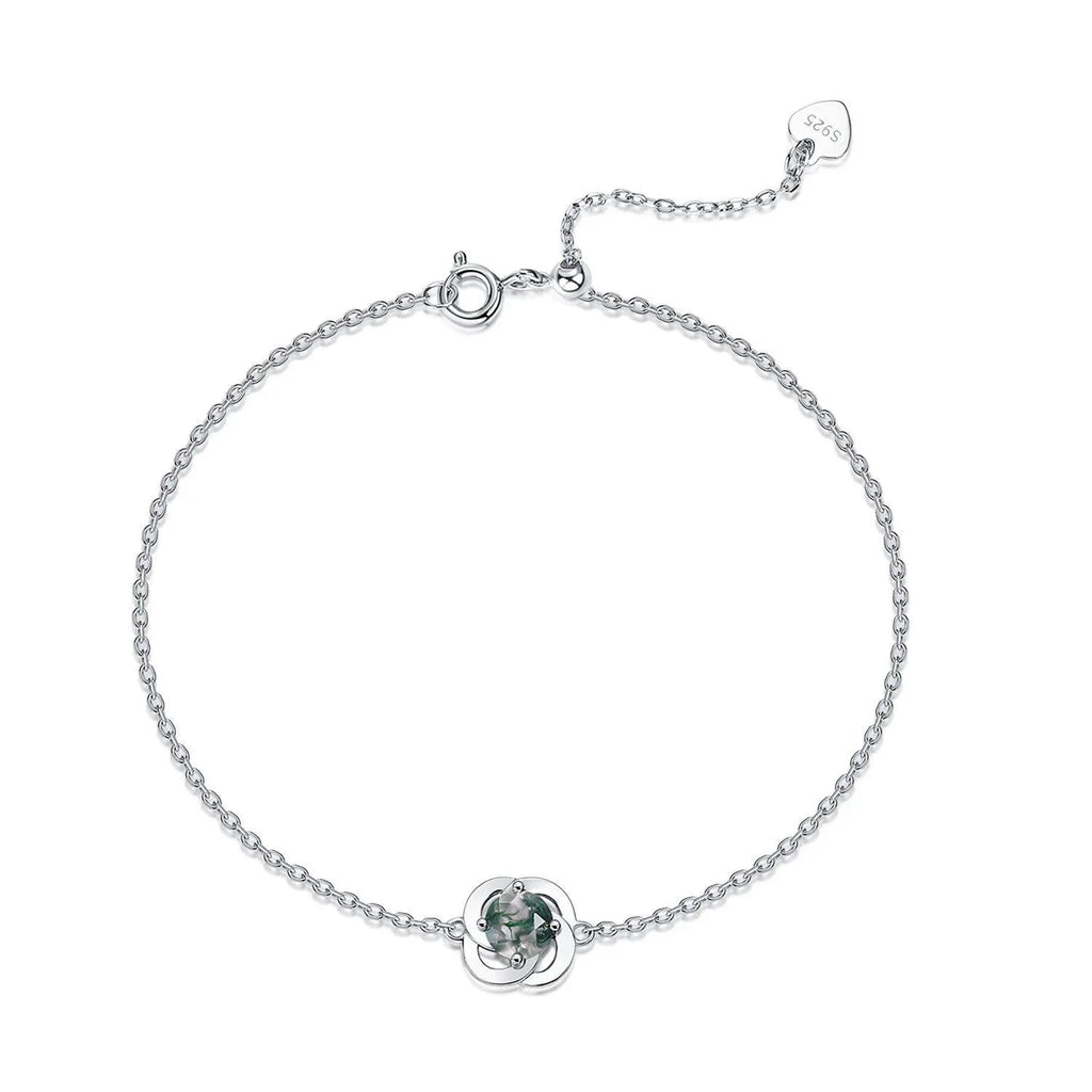 Flower Moss Agate Bracelet Women's Style — full bracelet arrangement 3
