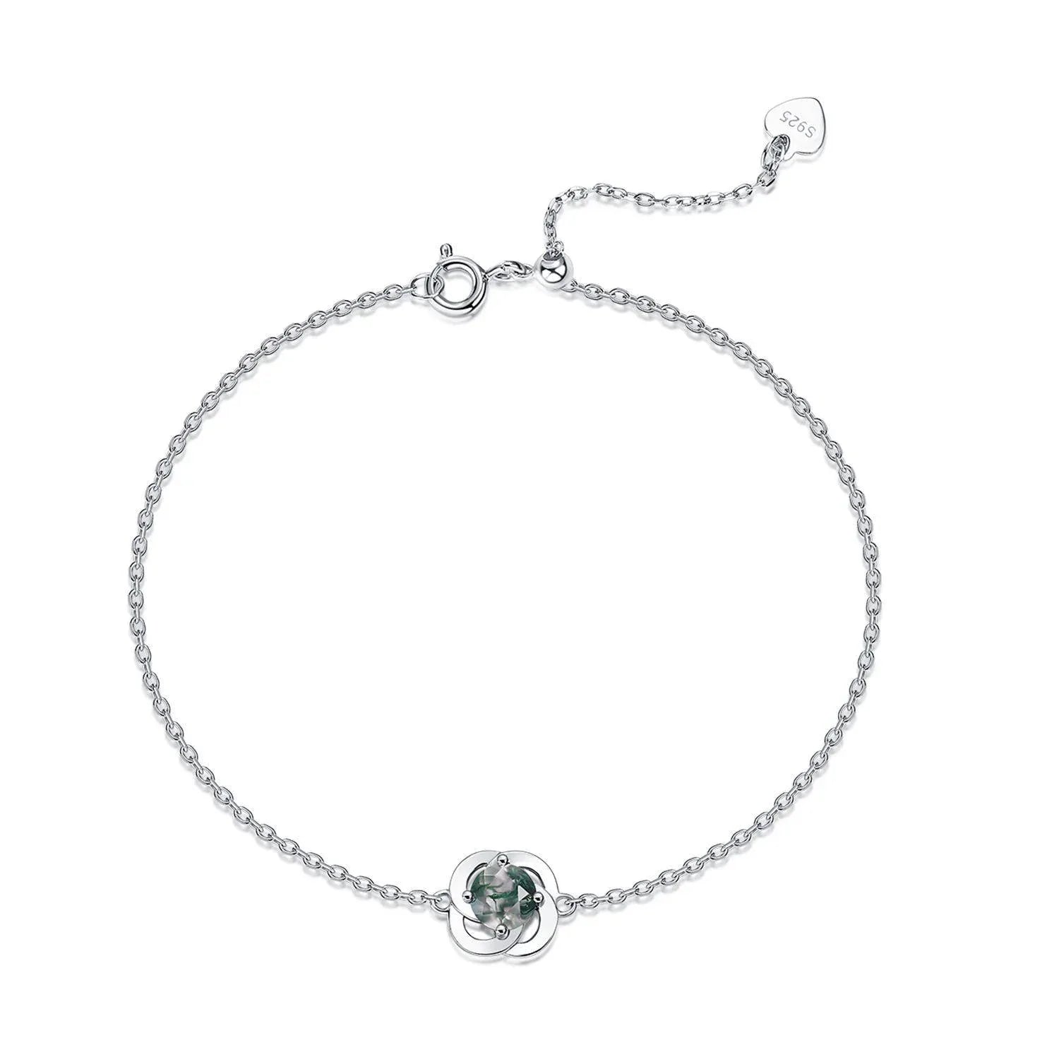 Flower Moss Agate Bracelet Women's Style — full bracelet arrangement 3