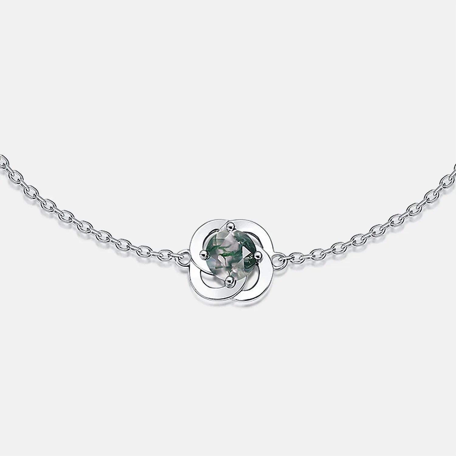 Flower Moss Agate Bracelet Women's Style — wrist-worn scale view 2