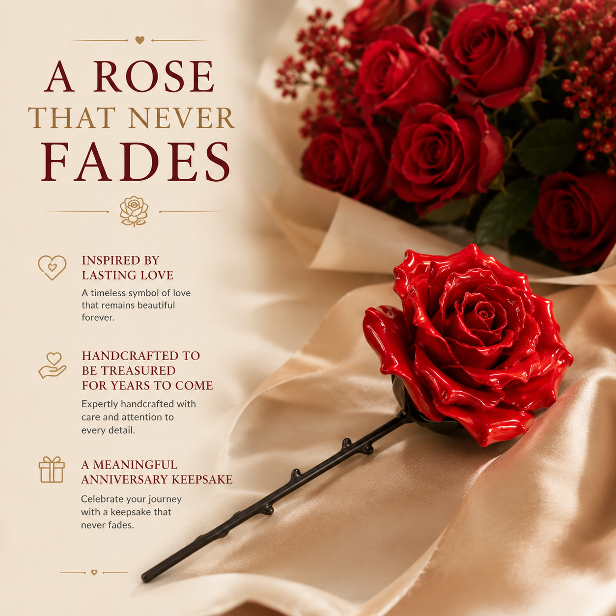 Forever Rose Porcelain Sculpture, product overview