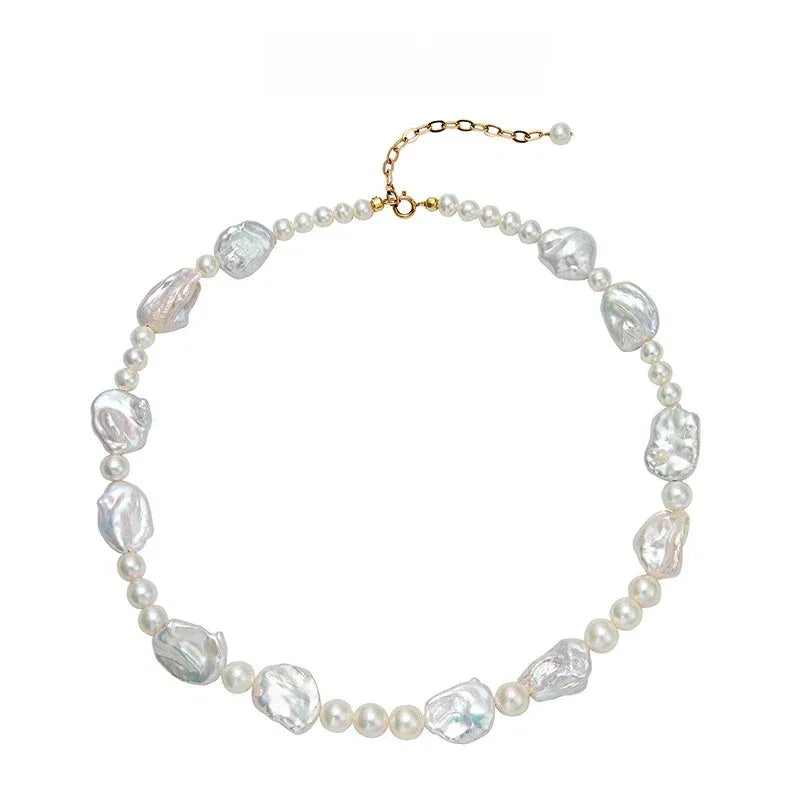 14K Gold-Filled Baroque Pearl Necklace — alternate isolated full necklace view