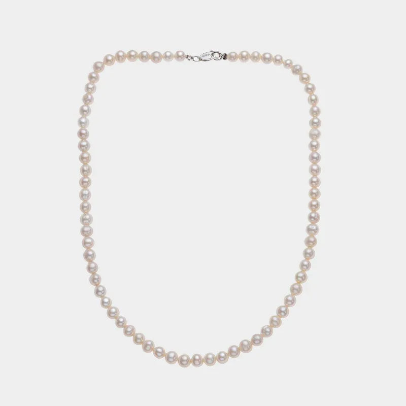 Classic Pearl Strand Necklace — front view of graduated pearl strand necklace