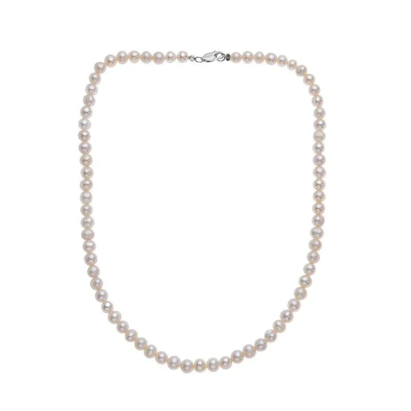 Classic Pearl Strand Necklace — second isolated full view with a slightly different strand shape