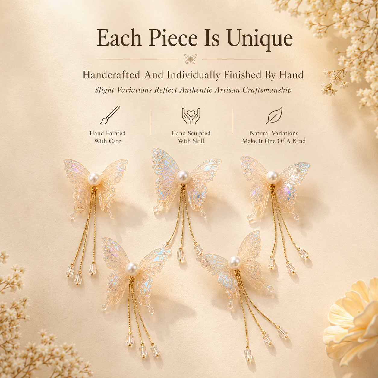 Handcrafted Butterfly Leather Art Earrings, craftsmanship details