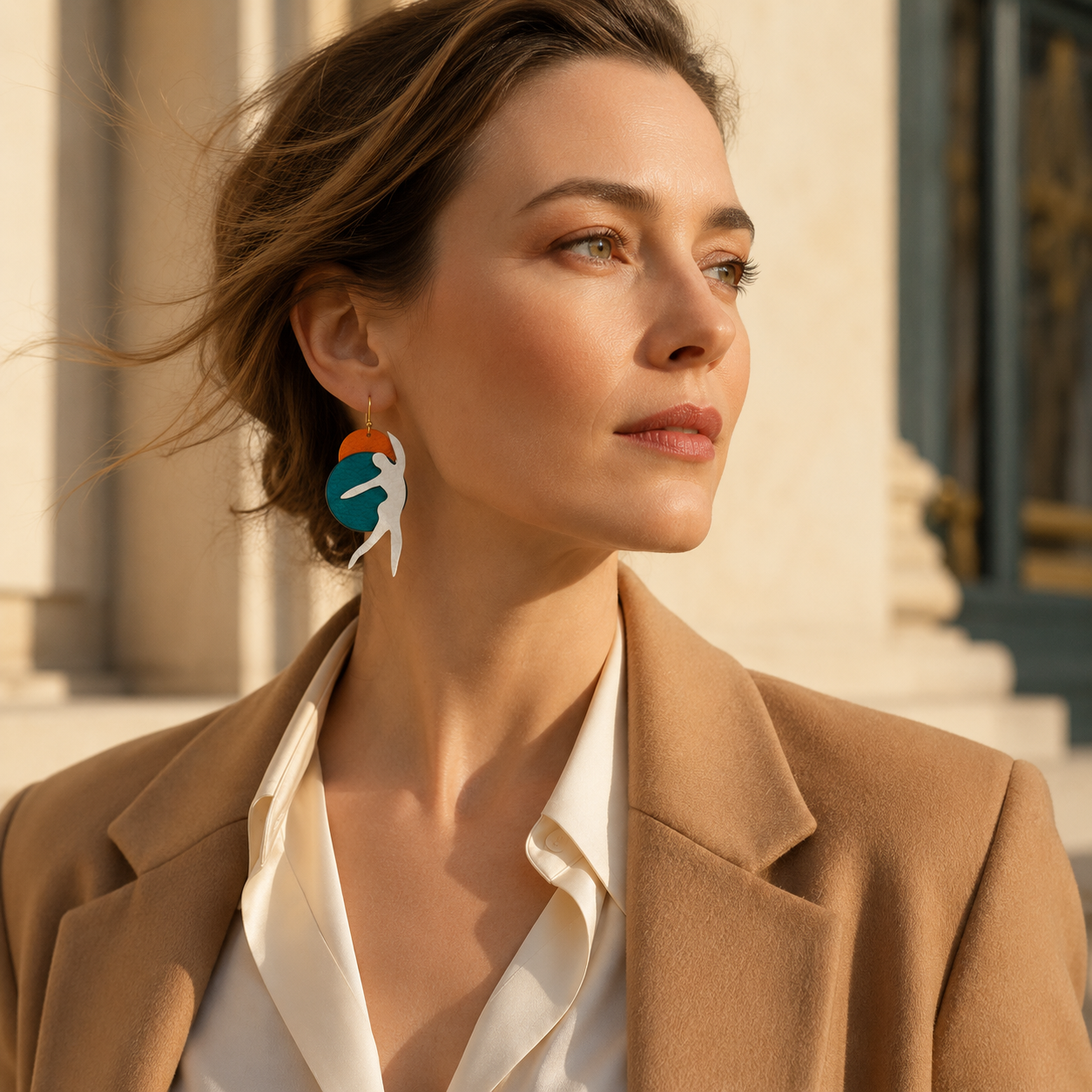 Handcrafted French Goatskin Art Earrings, size and feature guide