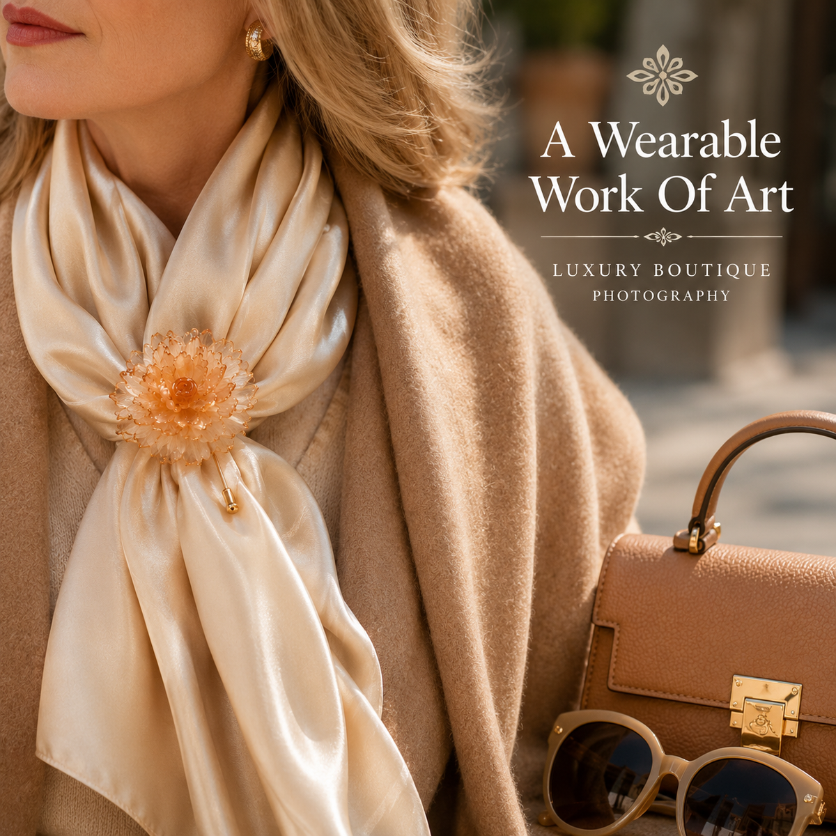 Handcrafted Leather Dahlia Brooch, product overview